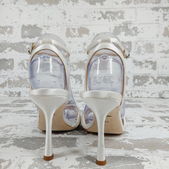 New Badgley Mischka Nixie White Charm Heeled Sandal H658 - Picture 8 of 14